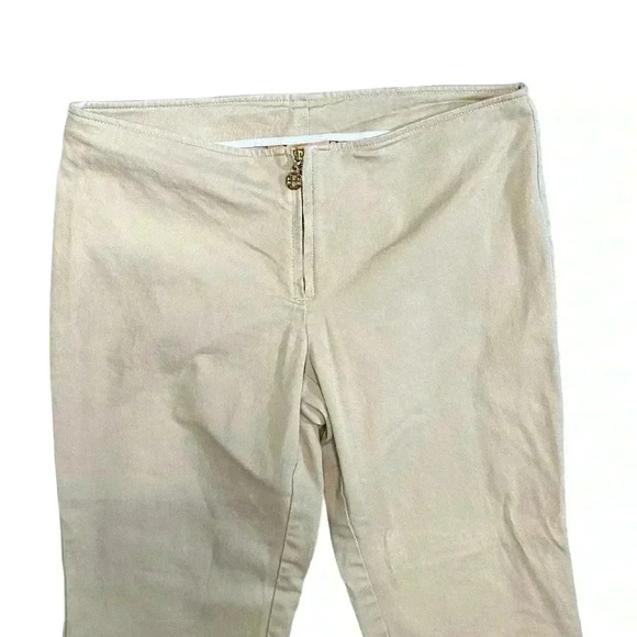 Tory Burch Khaki Exposed Zipper Capri Pants Size 4 - Picture 2 of 5